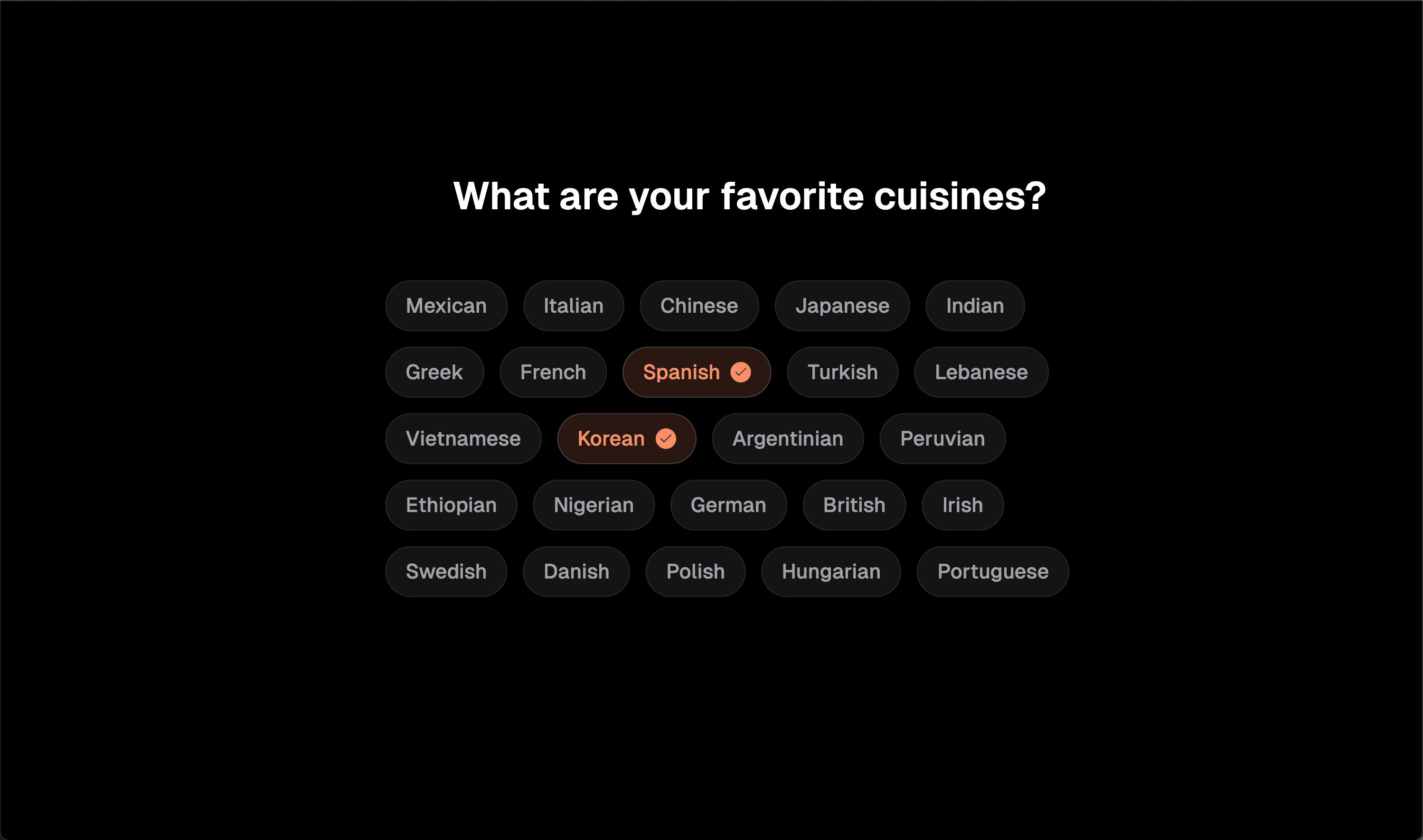 Cuisine Selector